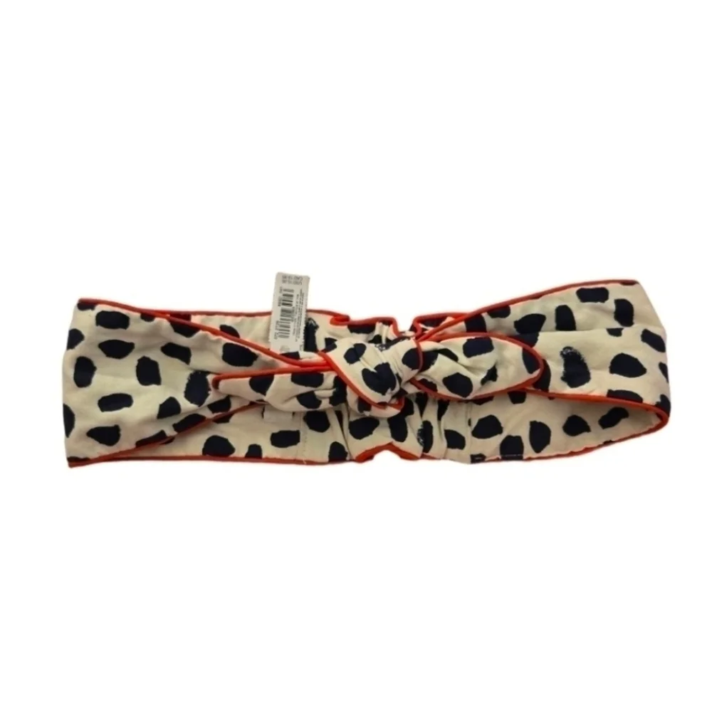 NWT Aerie Black and White Spotted Soft Flannel Sleep Headband One Size
